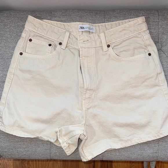 Zara Pants - Zara Cream Denim Shorts